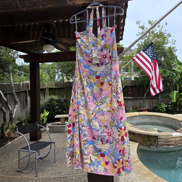 Zara Nwt Floral Halter Maxi Dress - Picture 8 of 15